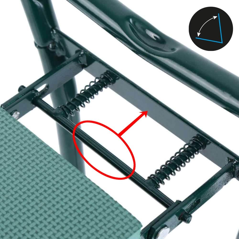 TERRE JARDIN Tabouret de Jardin Pliable 2 en 1 avec Agenouilloir - Siège de Jardin avec Coussin Mousse - Support Ergonomique pour Jardinage, Désherbage et Potager