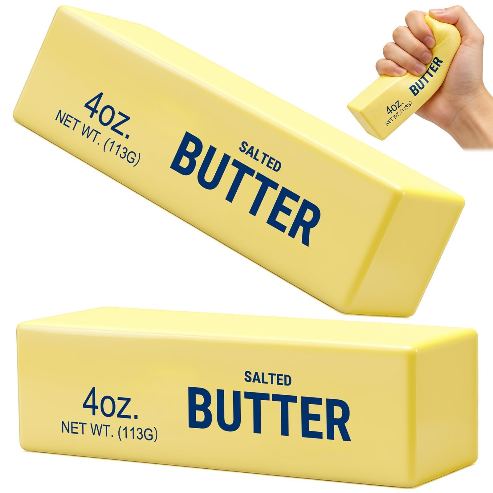 2 Pezzi Butter Squishy, Pallina Antistress Adulti, Burro Giocattolo da Schiacciare Antistress, Squishies Squeeze Giocattoli Decompressione, Regalini Fine Festa Gadget Compleanno Bambini (C)