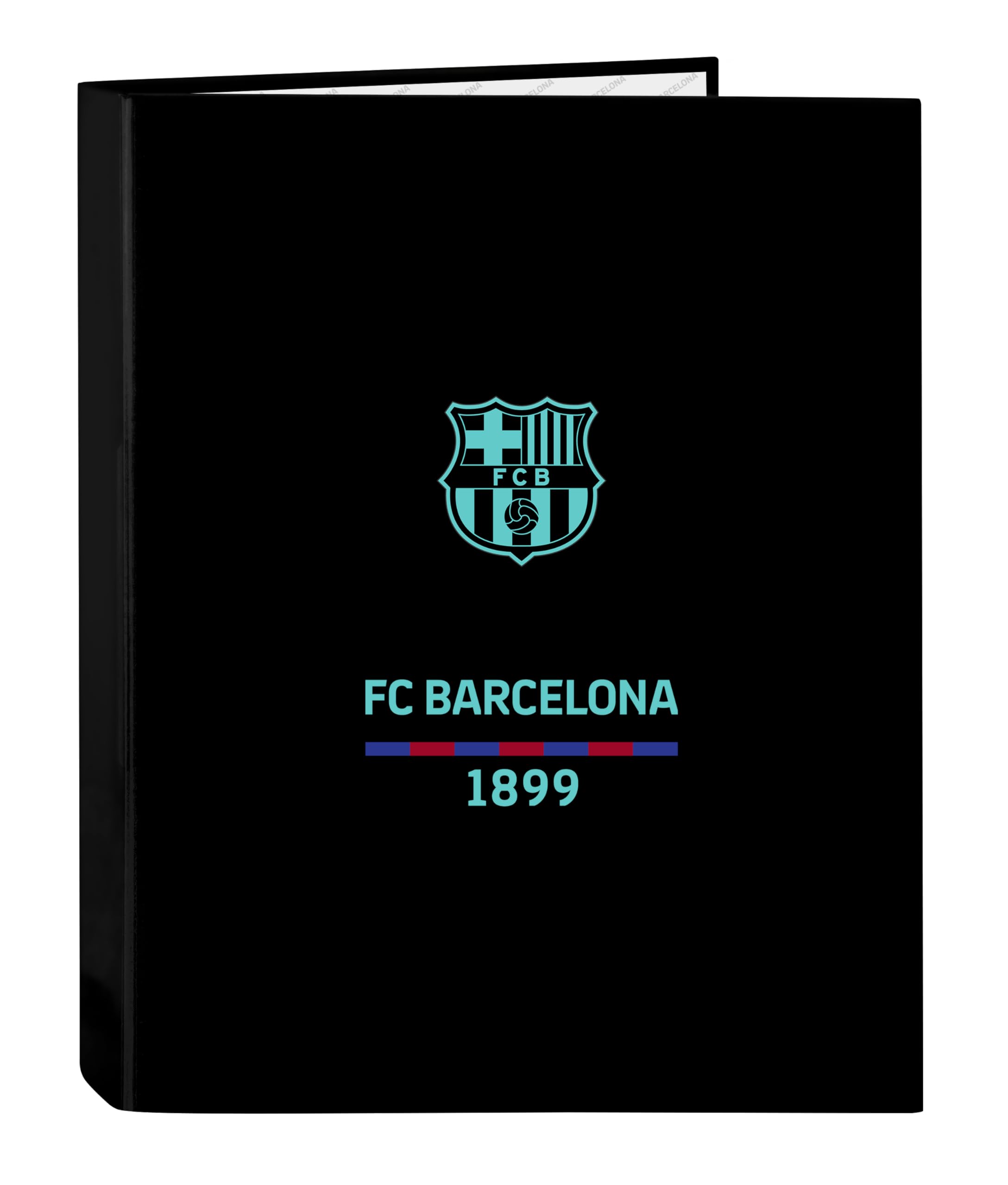 Safta F.C. Barcelona 3rd Equipment – Folder with 4 Rings, Ideal for Children of Different Ages, Comfortable and Versatile, Quality and Resistance, 26.5 x 33 cm, Black