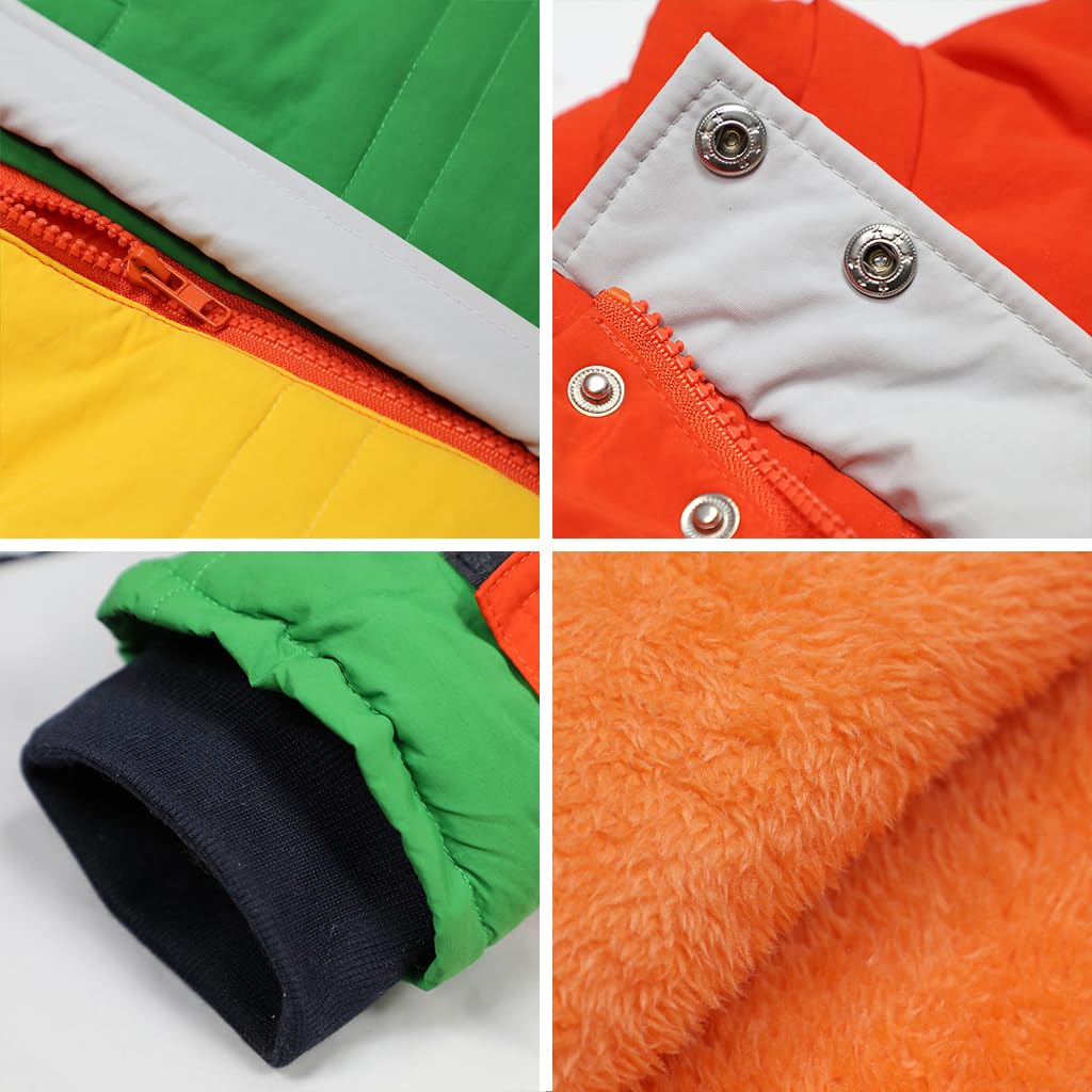 linboo Tuta da sci unisex per bambini, impermeabile, con cappuccio, traspirante, antivento, per ragazzi e ragazze