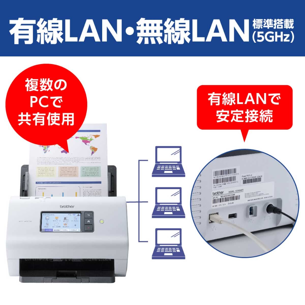 Amazon | ブラザー工業 ドキュメントスキャナー ADS-4900W (有線・無線
