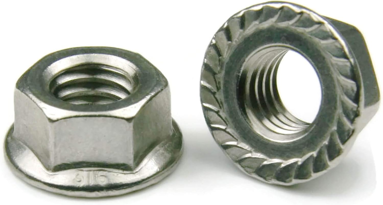 Inserti Nylon Antivibranti Metrici Dadi Bloccaggio Flangia Con Inserto Nylon M6-1.0 - Inox A2, DIN 6926, 25 Pezzi, Rivercity Dado Flangiato M6 - Foto 6