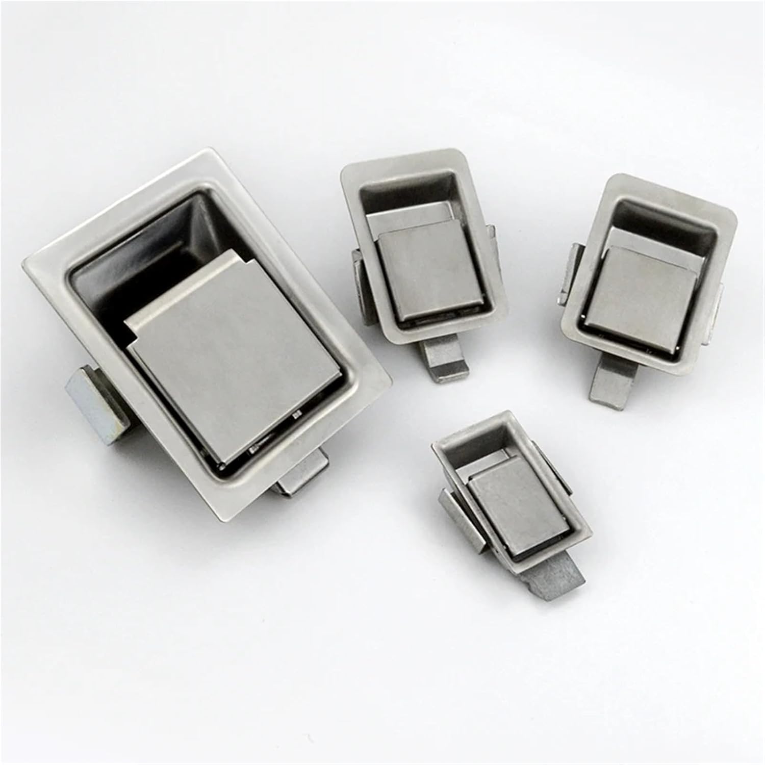 Stainless Steel 304 Small Panel Lock Hasp Cabinet Chassis Equipment Engineering Vehicles Latch Car Lock 1Pcs(866-8 Straight)