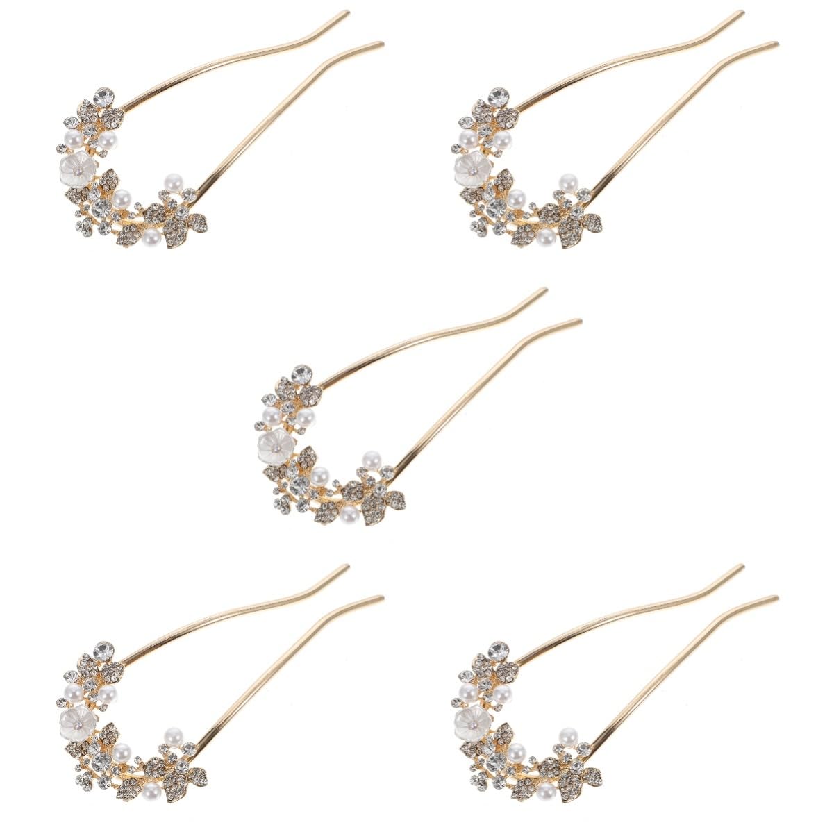LALAFINA 5pezzi Fermaglio Per Strass e Perle Accessorio Elegante Per Donna Per Acconciature Chic e Occasioni Speciali Design Comfortevole e Non Scivoloso Per Sposa e Cerimonie