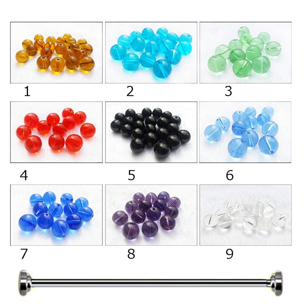 HAPPLiGNLY 30 Strands Beaded Door Curtains for Doorways Bead String Curtain for Room Dividers Crystal Glass Home Decoration Stainless Steel Hanging Rod -Punch-Free Installation