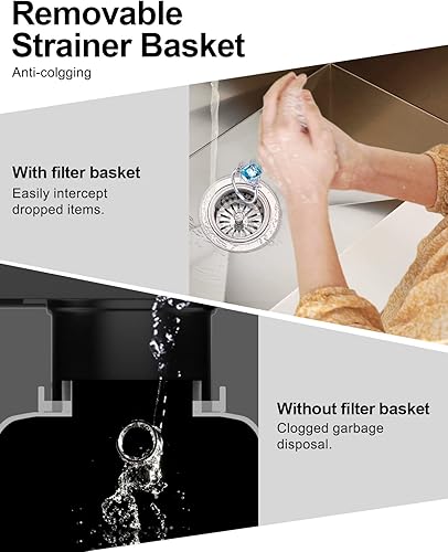 Miniatura 4 de BOTEMY B9179 - Brida de eliminación de basura extendida de acero inoxidable para fregadero estándar de 3-12 pulgadas (brida extendida del fregadero,