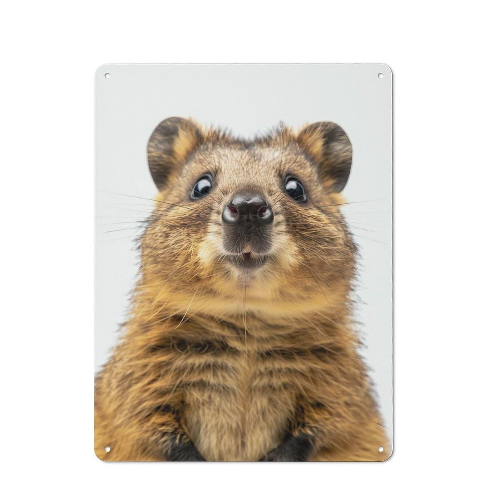 Junmoney Style-8 Metal Wall Sign 40X30cm Featuring Quokka Face For Café Or Home Bar, A Decorative Gift For A Newly Furnished Café And Home Bar