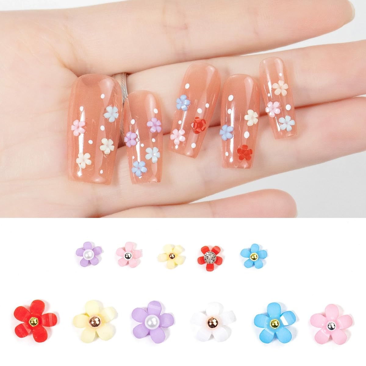 Amazon.co.jp: [LUYING] ネイルパーツ 6色 花ジュエリーパーツ 3D 立体
