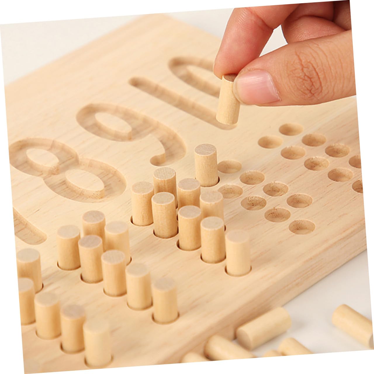 Juguete Educativo de Madera Números Cóncavos y Convexos para Preescolar, Tablero de Trazado Colorido para Niños, Desarrollo Cognitivo y Aprendizaje Matemático, Juego Didáctico