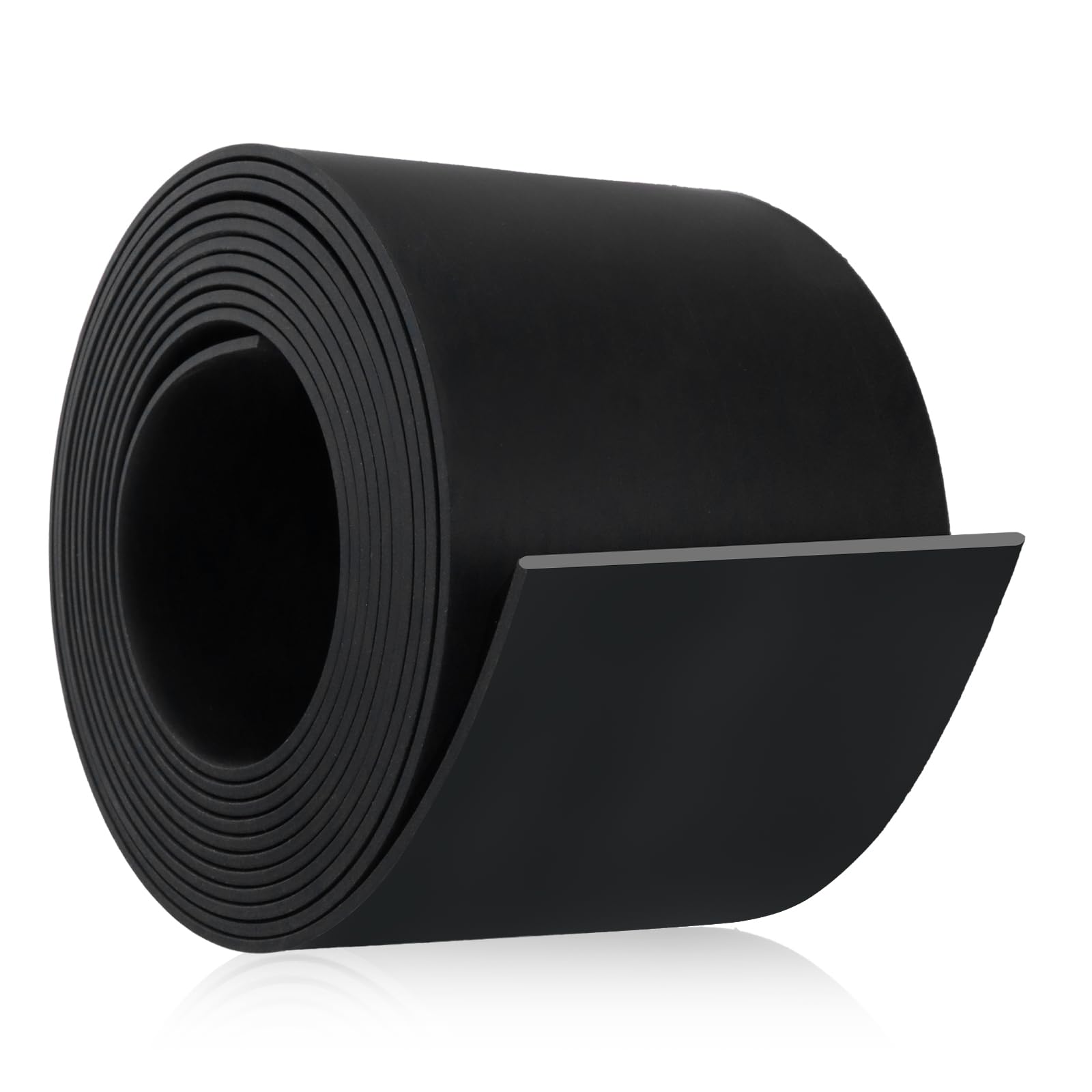 Rubber Strip 6m(L)×100mm(W)×1.5mm(T) Solid Neoprene Matting Roll Black Rubber Sheet Neoprene Sealing Strip for Sealing Gasket, DIY Gaskets, Reduce Vibration Mat (Non-Adhesive)