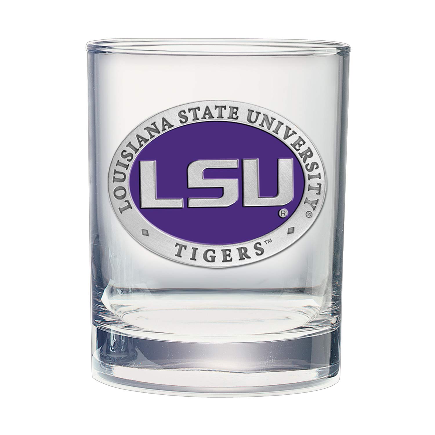 Heritage Pewter LSU Double Old Fashion | Double Rocks Glass 14 OZ for Liquor | Expertly Crafted Pewter Glass