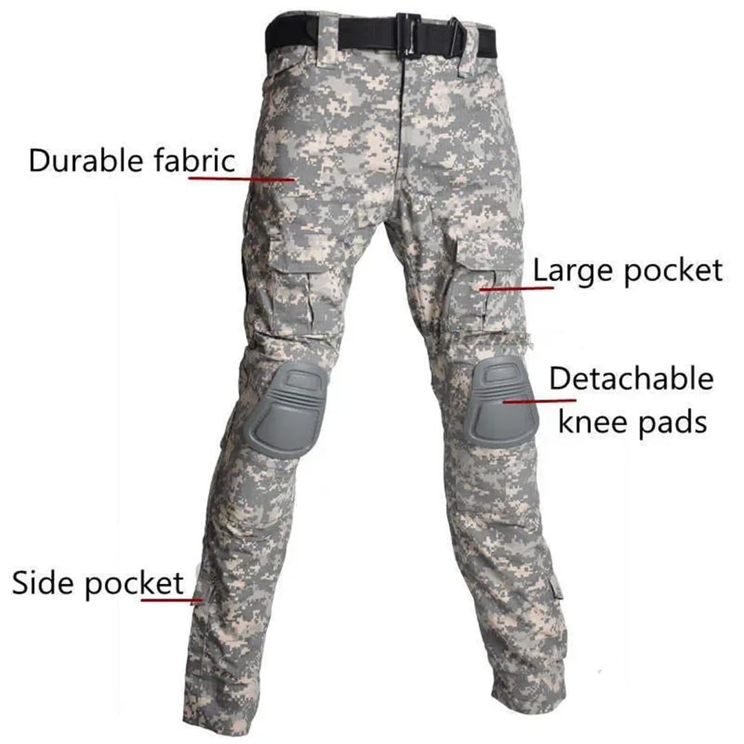 Suwequest Tenue tactique avec chemise, pantalon, tenue d'extérieur Camo1, vêtements de randonnée et de chasse