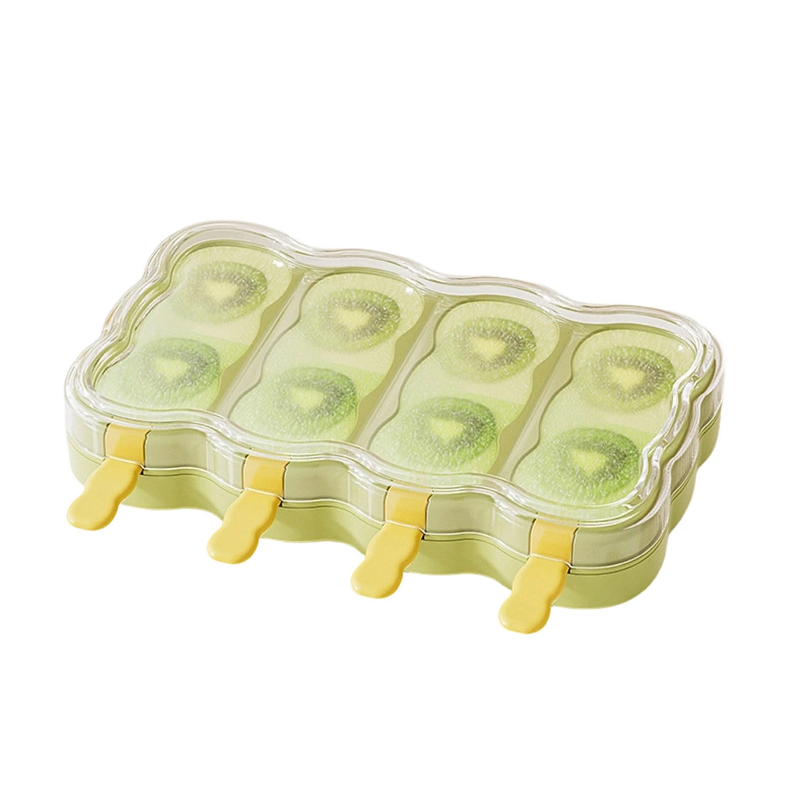 HZBB Ice Cream Molds with Stick for Popsicles Easy Releases 4 Compartments Lolly Making Lolly Molds for Kids