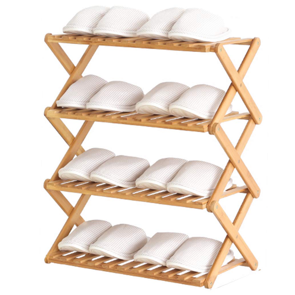 Étagère à chaussures pliable en bambou pour entrée et couloir