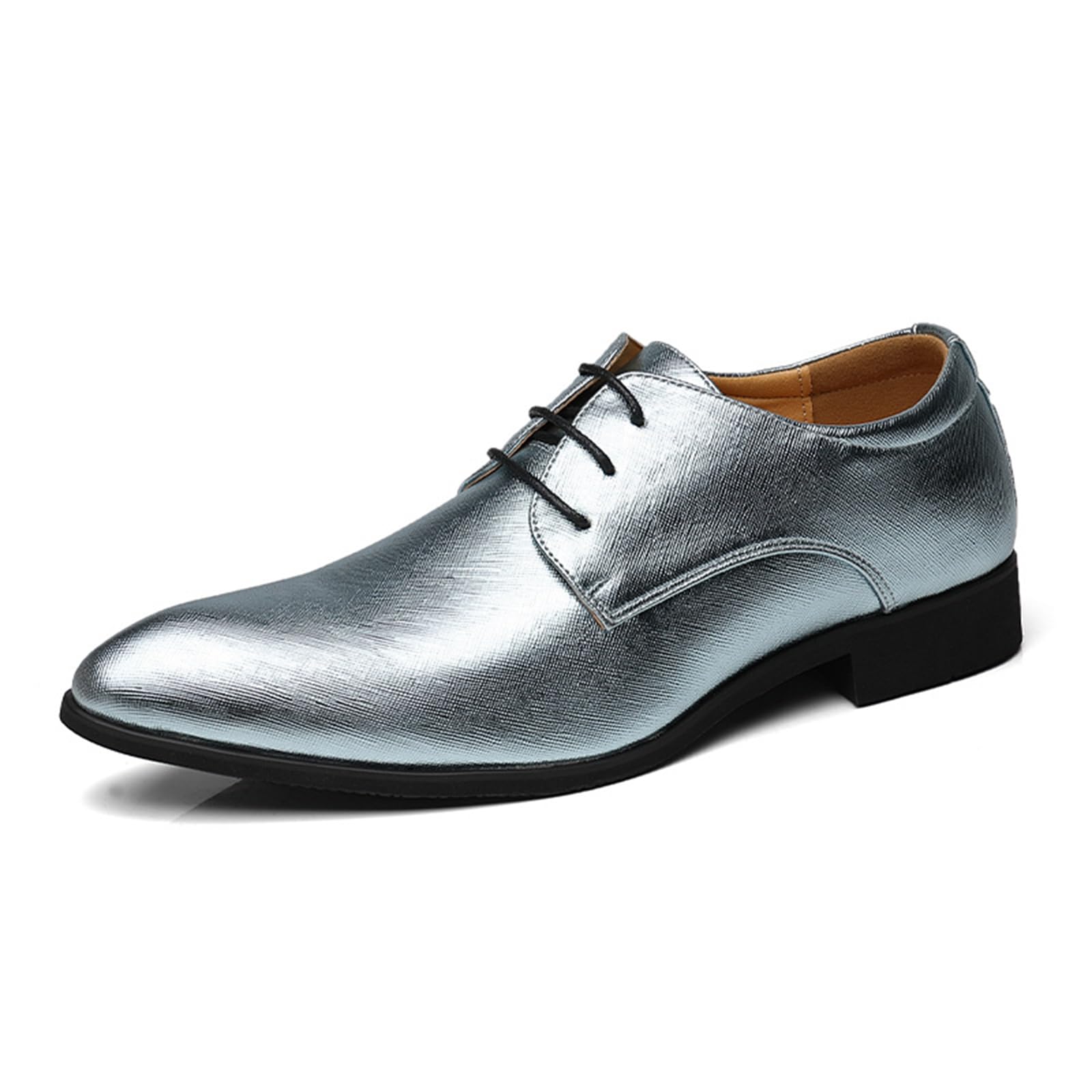 Scarpe Derby da uomo scarpe formali da uomo classiche scarpe stringate da uomo, Argento, 39 1/3 EU