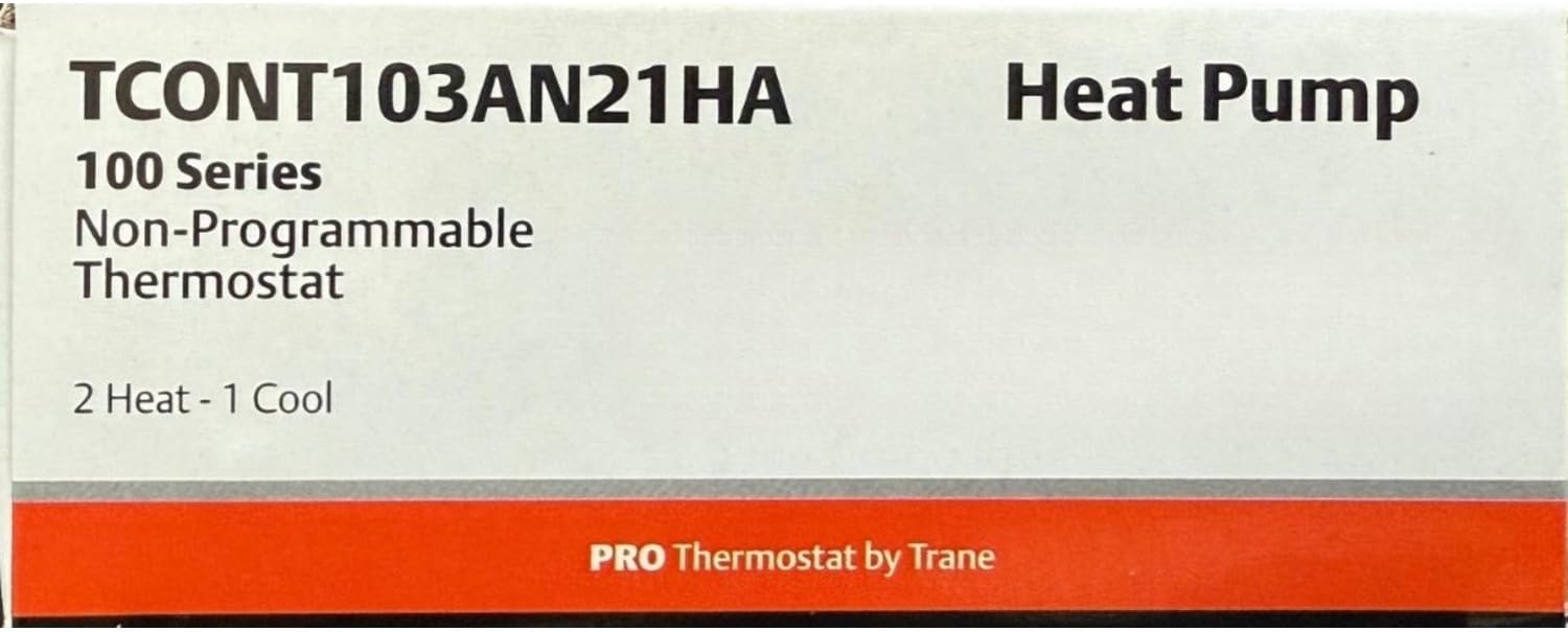 Trane XR103 TCONT103AN21HA Non-Programmable Heat Pump Thermostat, Comfort Control, 2 Heat (Gas/Oil/ELEC) 1 Cool, White – Replaces TCONT401AN21MAA, TCONT401