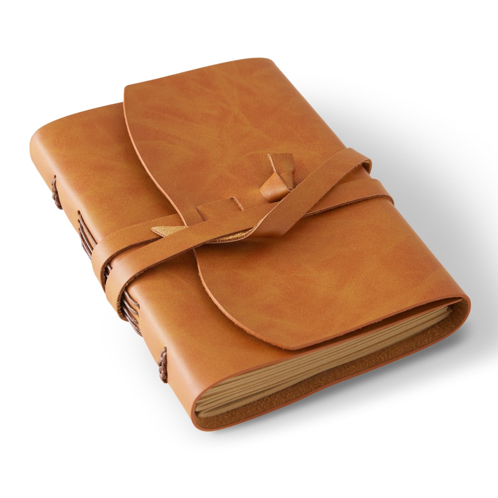 RILIHO Leather Journal Notepad, Small Notebook 4.8x6.5 Inches, Mini Journal, Retro Premium Planner, Lined Diary Vintage Style, Ideal for Women and Men