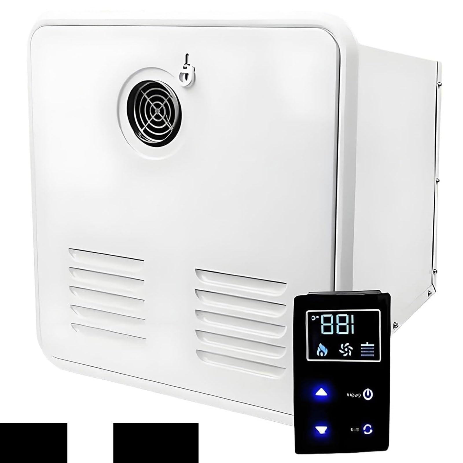 Scaldabagno Senza Serbatoio for Camper, Acqua Calda istantanea su Richiesta a Gas propano da 55.000 Btu, Porta da 15x15 Pollici, Telecomando,Alimentatore CC 12V,for Camper,roulotte da Viaggio(White)