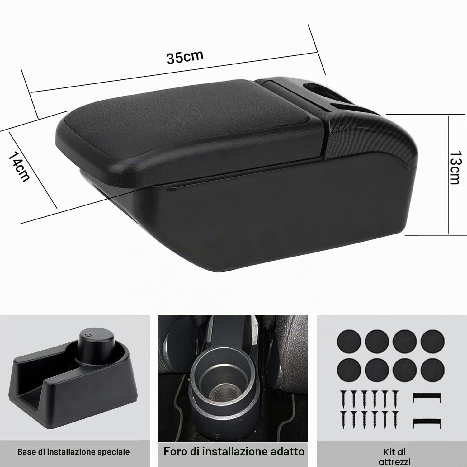 YJYWZH Compatible with Seat Ibiza 6j Braccioli Ibiza 4 IV 2008-2016 Braccioli Bracciolo Doppio Strato Auto Console Centrale Scatola Portaoggetti Supporto del Braccio Interni Parti e Accessori