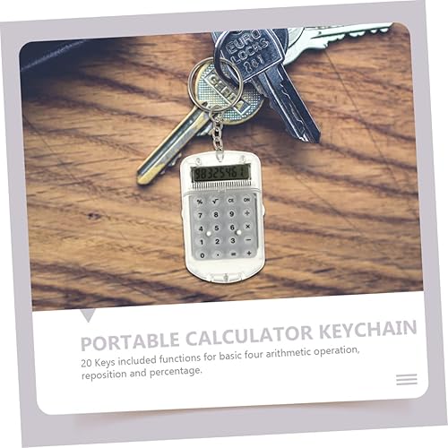 Miniatura 6 de Lurrose 4pcs Mini Calculators for School Keychain Portable LCD Display Digits Material