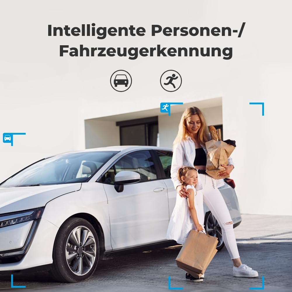 Reolink 3MP Überwachungskamera Aussen Akku WLAN 355°/140° Schwenkbar, 2K Solar IP Kamera Outdoor, Pan Tilt, PIR Bewegungsmelder, KI-Erkennung, 2,4GHz WiFi, 2-Wege-Audio, Argus PT Lite mit Solarpanel