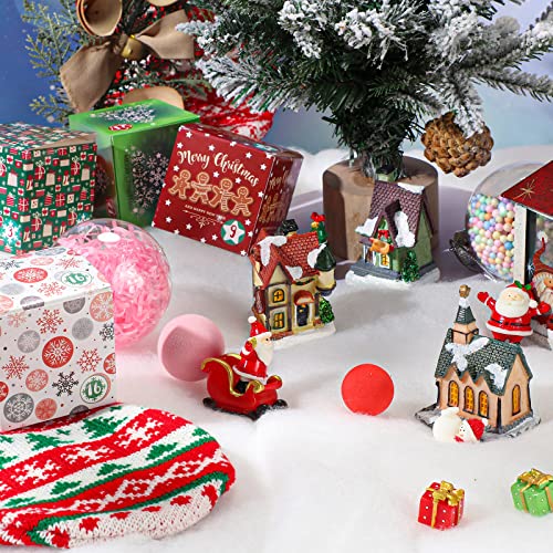 4 Pack 3 X 8 Ft Christmas Snow Blankets Artificial Christmas Fake Snow Blankets Roll Fluffy Carpet Thick White Fake Large Snow Cover Decor For Christmas Winter Decor Village Display Photo Prop #TOP4