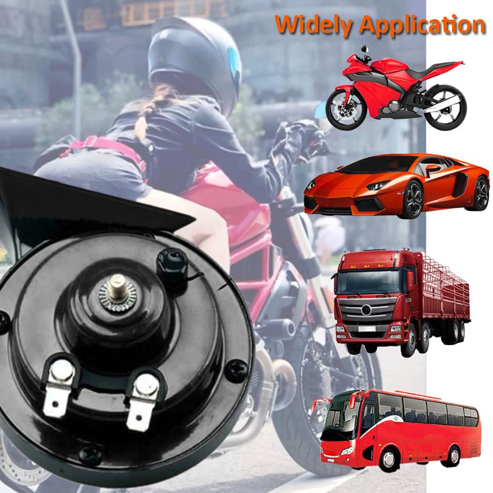 2Pcs 12V Trombe Auto 120db Super Forte Tromba per Camion Aria Elettrica Clacson Camion Impermeabile Corno di lumaca Horn Doppio Tono Veicolo Motociclo