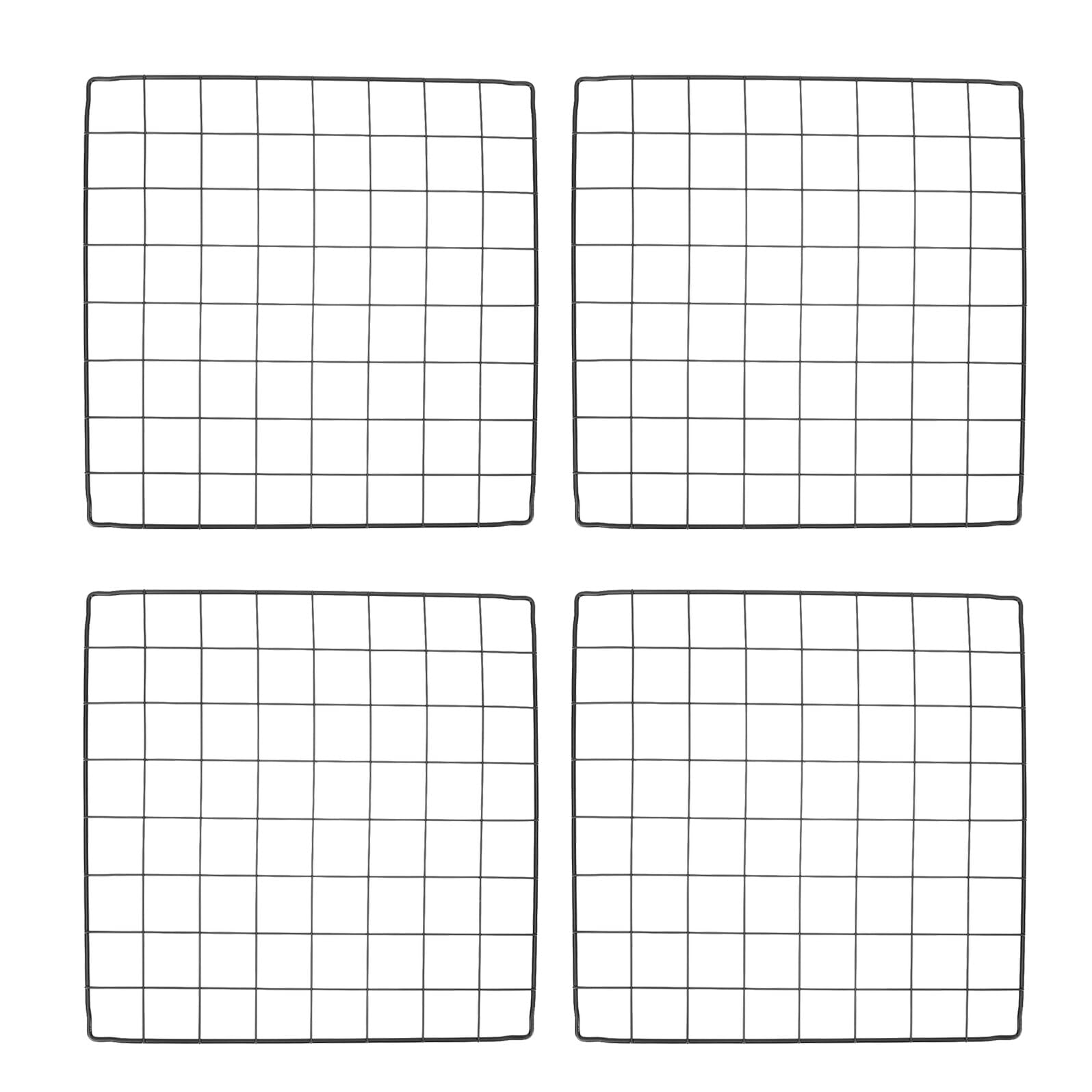 Panneaux en fer noir lot de 4 pour clôture cage animaux et jardin Homoyoyo