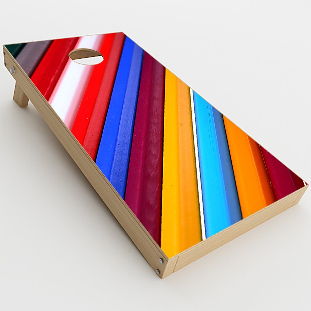 Skin Decal Vinyl Wrap for Cornhole Game Board Bag Toss (2xpcs.) Skins Stickers Cover/Color Stripes Pattern