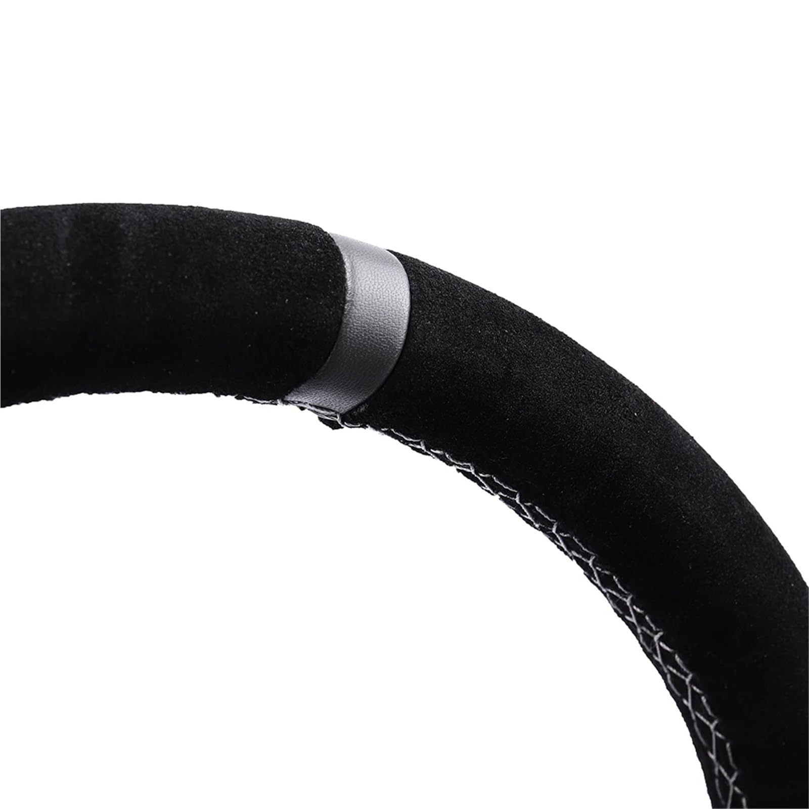 Volante da corsa Volante da 13" (330 mm) in pelle scamosciata nera con suture corsa piatto per corsa rallye