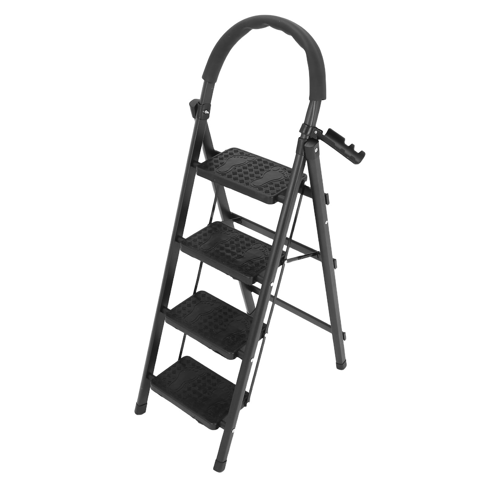 Zerodeko Taburete con Pedal Ancho Antideslizante - Escalera Plegable de 4 peldaños de Alta Resistencia con asa cómoda y Patas estables - Capacidad de 100 kg (220 lbs) para el hogar y la Oficina