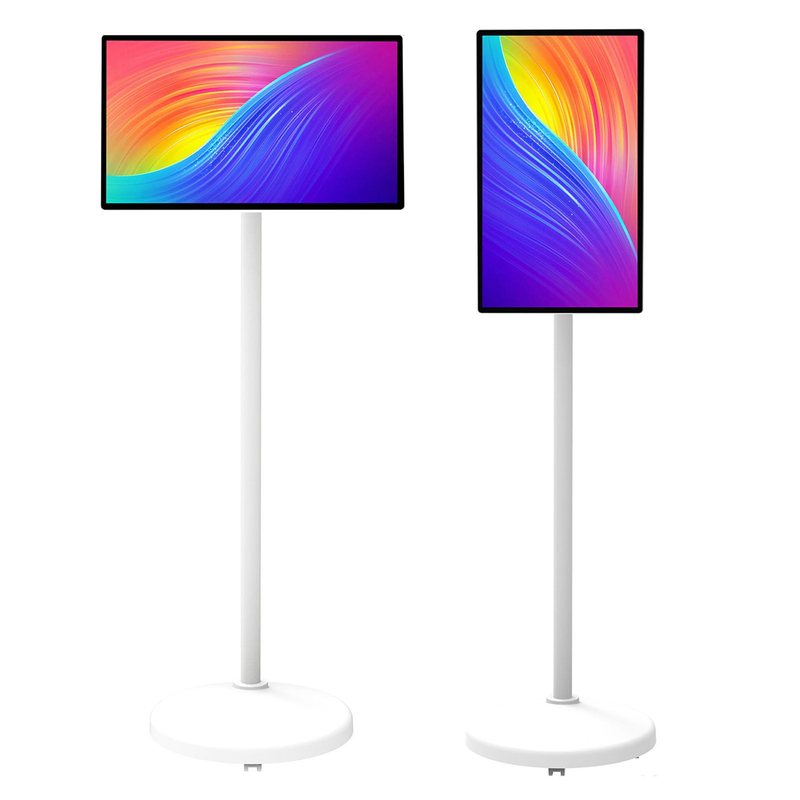Televisor portátil Inteligente FHD de 24 Pulgadas, con Ruedas y Pantalla táctil giratoria, batería integrada de 10 000 mAh y rotación Completa. 8+128G