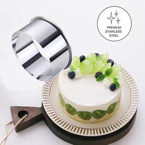 Miniatura 4 de Juego de cortadores de galletas para galletas, de acero inoxidable, redondos, para galletas, en tamaños graduados, moldes con forma para pasteles,