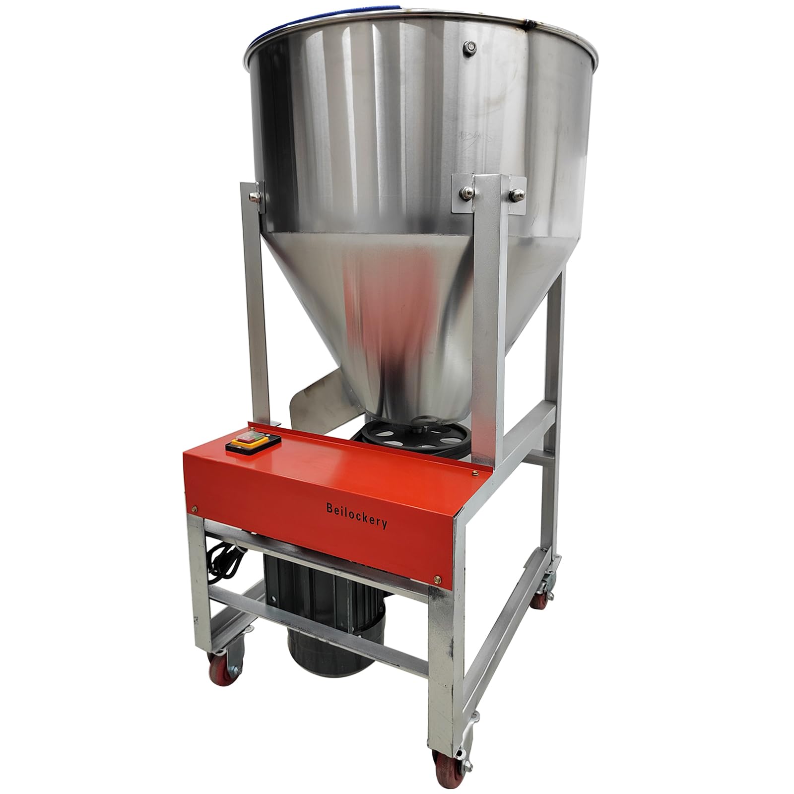 BEILOCKERY 110V 3KW Powder Mixer Blender Mixing Machine Stainless Steel Plastic Mixer Mixing Capacity 165 lbs Vertical Feed Mixing Machine for Dry Grain Granule