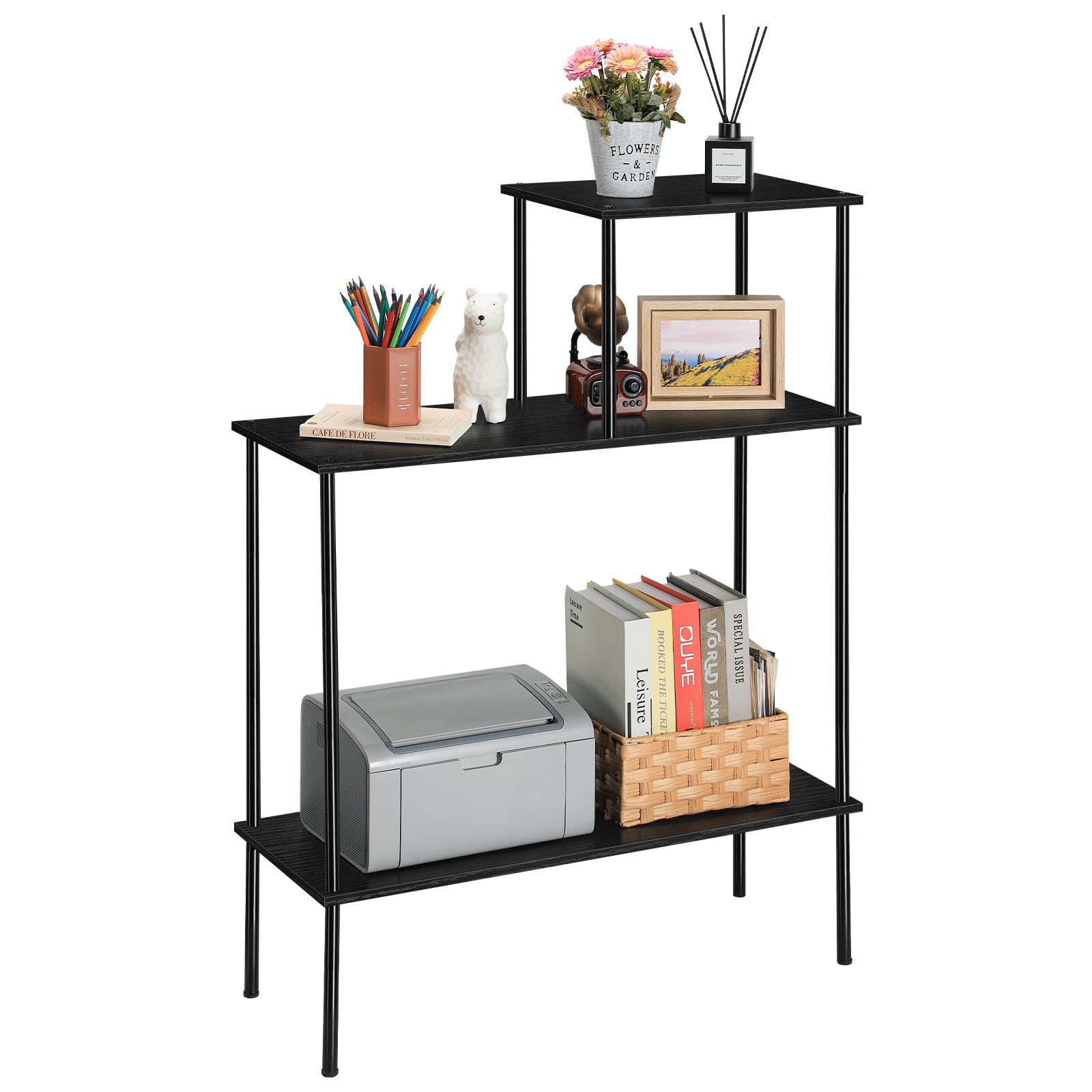 Photo 1 of ***NONREFUNDABLE - NOT FUNCTIONAL - FOR PARTS ONLY - SEE COMMENTS***
HEOMU Console Table Industrial Entryway Table with Shelf, Narrow Sofa Table for Hallway, Entrance Hall, Foyer, Corridor, Living Room - Wood Look Metal Frame Black 3 Tier