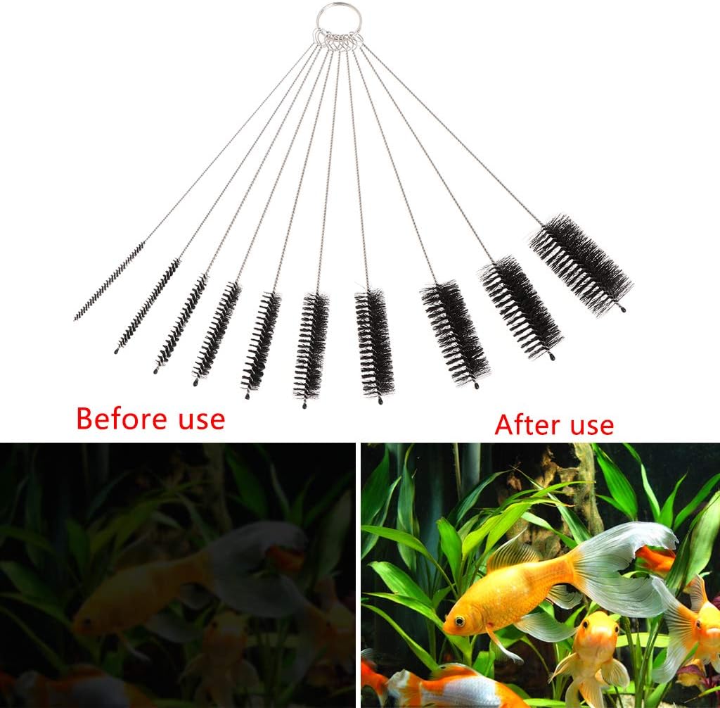 10 Pack Flexible Brush for Tubing Flexible Bristles 7.9 Inch Long Stainless Steel Tube Aquarium Filter Brushes image 4