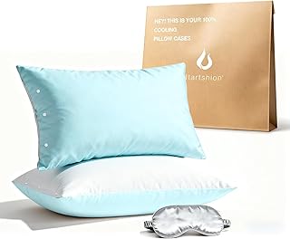 Kühlende Kissenbezüge Queen-Size 2er-Set, Qmax >=4,5, kühlende Kissenbezüge für heiße Schläfer, kühle Kissenbezüge mit Umschlagverschluss, Geschenke, Dunkelgrau, 2 Stück (01 - Hellgrau)