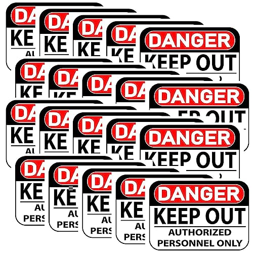 Image of CVANU Danger Keep Out Authorized Personnel Only Warning Safety Self-Adhesive Waterproof PVC Vinyl Sign Sticker Size (11.7inchX8.3inch) Pack of 20