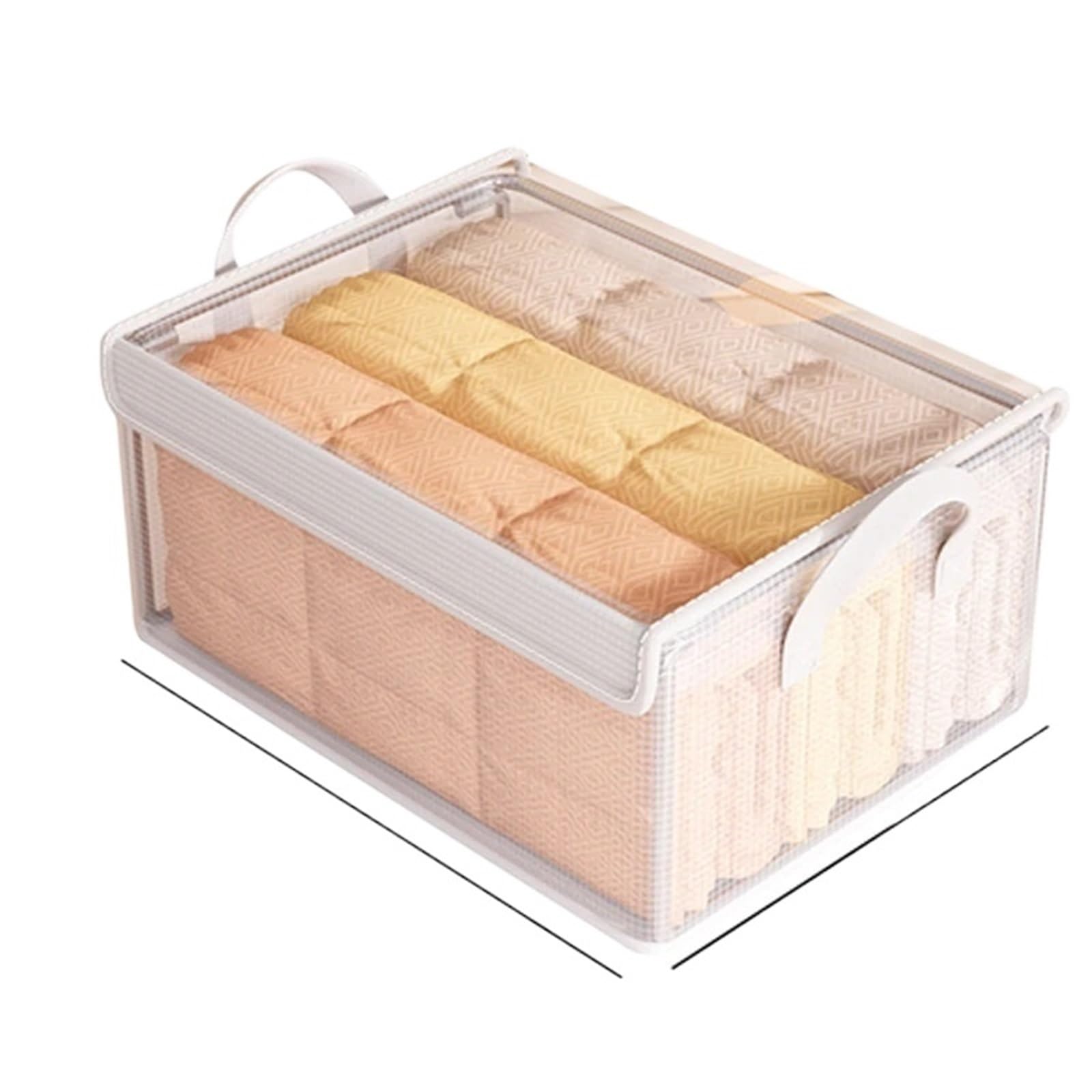 YDYAENIO Underwear Drawer Organiser PVC Storage Basket For Clothes Underwear Box Stainless Steel Frame Wardrobe Organizer underwear organiser boxes for wardrobes(1pc-with Lid)