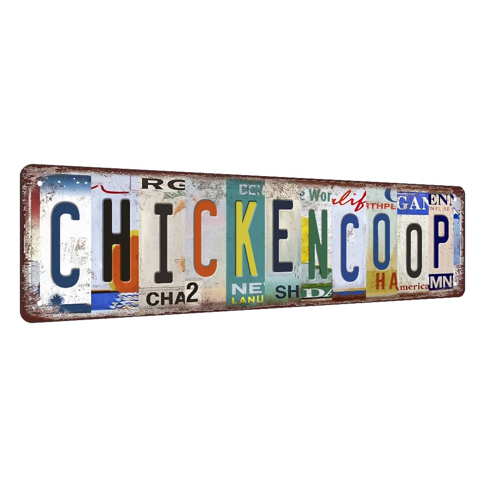 Chicken Coop Accessories Vintage Funny Chicken Coop Metal Tin Signs Street Signs Home Wall Decor Farmhouse Kitchen Wall Decor 4x16 Inch