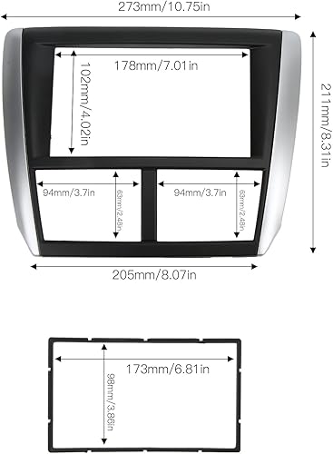 Miniatura 3 de Fydun Auto Dash Audio Fascia, 2DIN DVD Panel Marco Navegación Trim Tablero de Audio Marco de Reemplazo para Forester Impreza