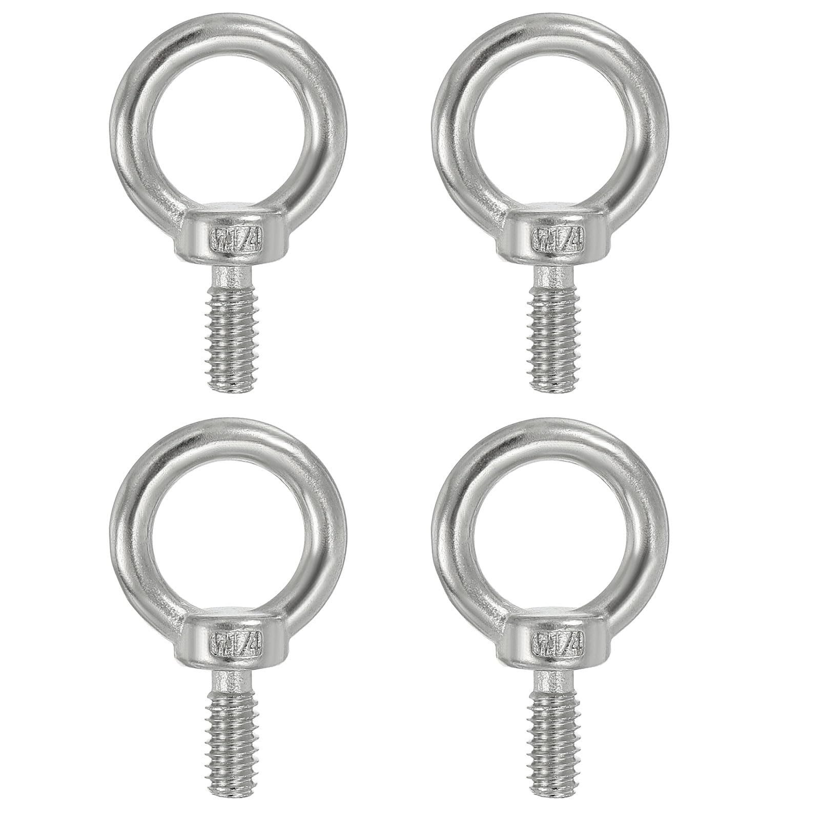 PATIKIL Lifting Eye Bolts UNC1/4"-20, 4 Pcs 316 Stainless Steel Marine Grade Machinery Shoulder Lifting Ring Threaded Eyebolt for Hanging Tie Down Strap, Silver โ image 1