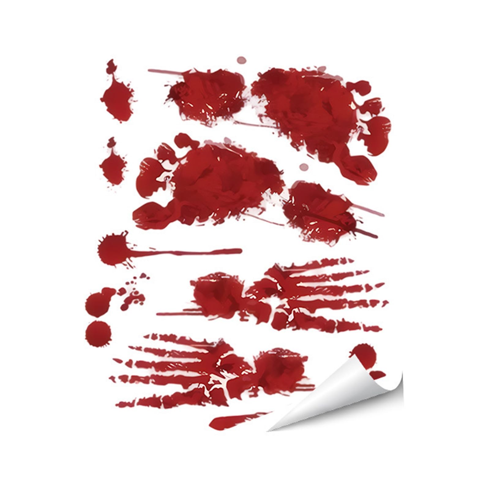 Halloween Horror Wall Stickers, Realistic Blood Splatter Handprints Footprints Decals for Scary Haunted House Party Decor, Waterproof PVC Decorations, Indoor Outdoor H