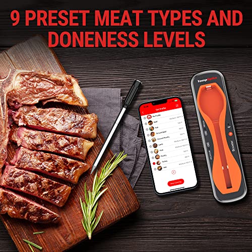 Thermomètre à Viande Bluetooth/WiFi, Portée Illimitée, 7 Sondes, Certifié NIST, BBQ4