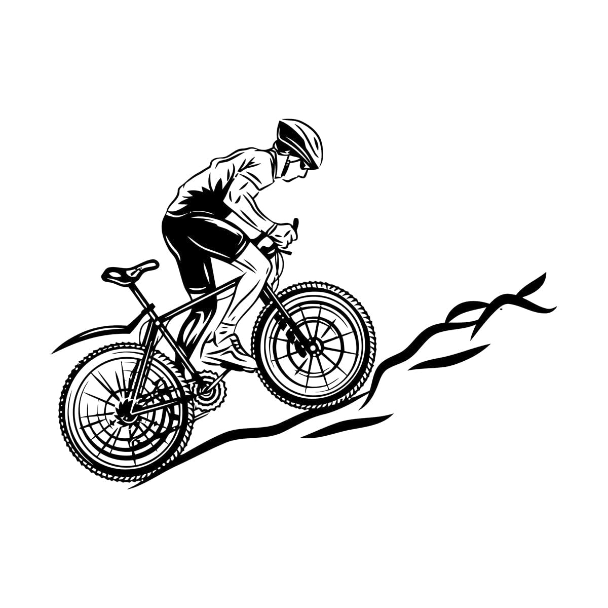 Lzhouting Boys Wall Stickers 0878 Cycle Racing Bike Bicycle Vinyl Decal Bike Sports Wall Sticker Mural Decal Decor Art Playroom Bedroom Poster Small - 42X57cm