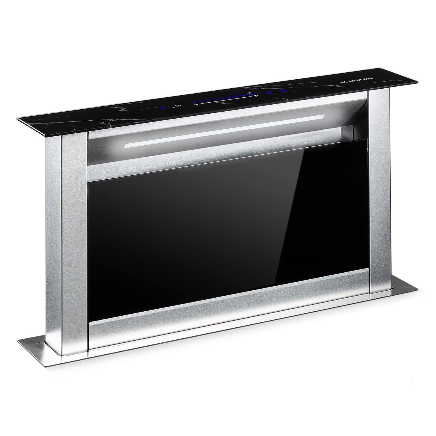 Klarstein Okap downdraft, Chowany okap, Ciche okapy z filtrem, 60cm, z recyrkulacją/wyciągiem z 10 biegami, Przepływ 604 m³/h