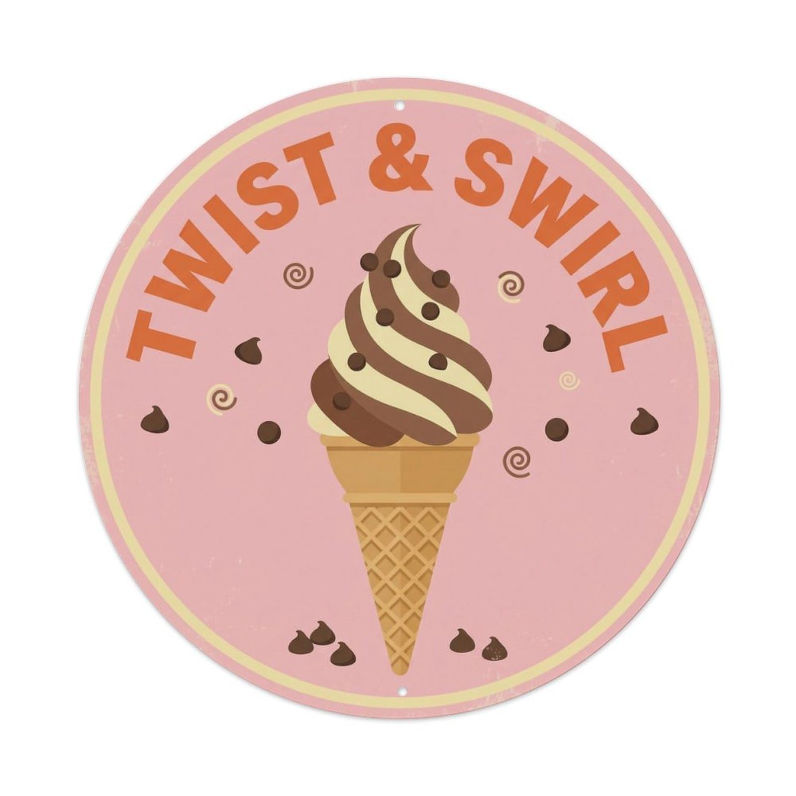 Twist And Swirl Shabby Chic Metal Tin Sign