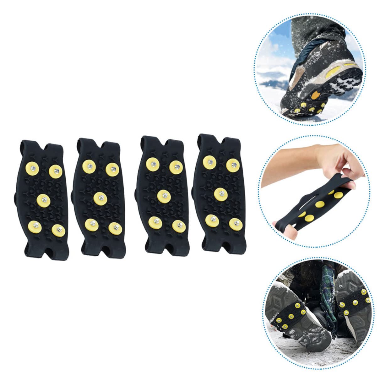Crampons de Neige Tpe Antidérapants pour Randonnée et Pelle à Neige 2 Paires