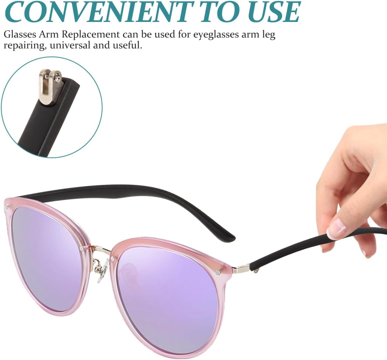 Gatuida 1 Pair Glasses Accessories Restoration Kit Silicone Titanium Sunglasses Arms Replacement Glasses Temple Tips Silicone Eyeglass End Tips Eyeglasses Temple Kits Glasses Frame Repair