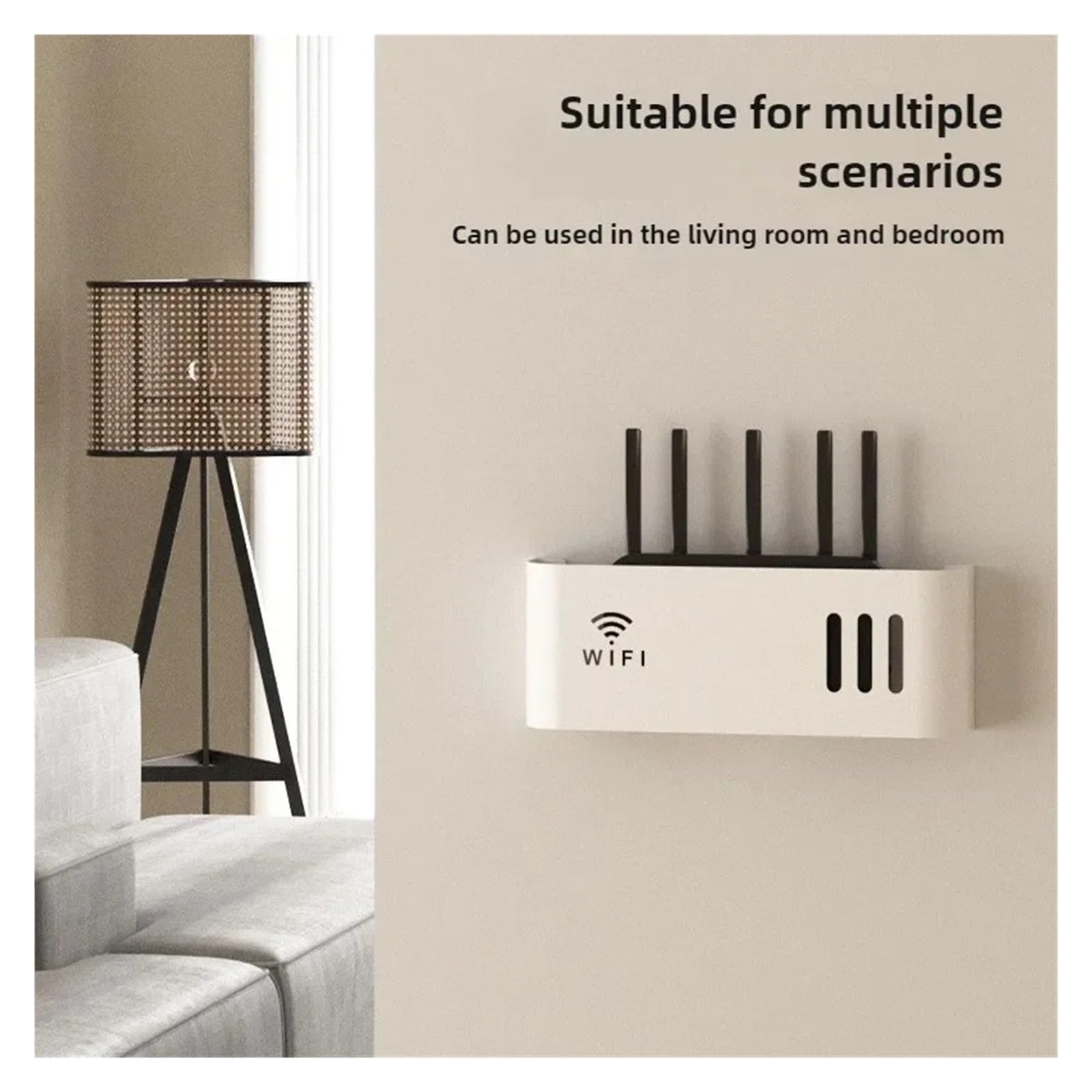Wand Router Aufbewahrungsbox Behälter Wandmontierte Router-Box Büro-Mediendekor-Konsole WLAN WLAN-Box Drahtlose Aufbewahrungsboxen Rack-Halterung Wandregal(Color 1)